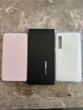 Boox Palma 2 Pink Flip Case + White Clear Case bundle